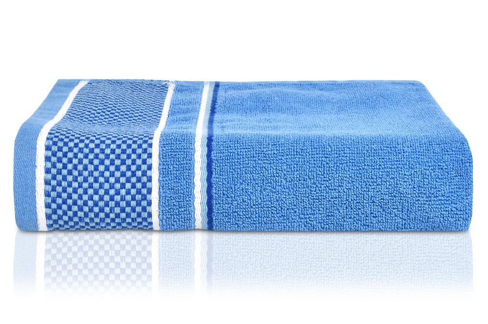 Kuber Industries Square Design Luxurious, Soft Cotton Bath Towel, 30&quot;x60&quot;(Blue)-HS_38_KUBMART21219