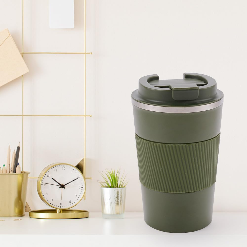 Kuber Industries Stainless Steel Insulated Coffee Mug With Sleeve|Travel Coffee Mug 