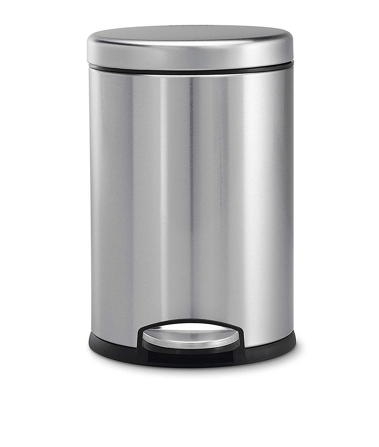 Kuber Industries Stainless Steel Plain Pedal Dustbin With Inner Bucket,5 Ltr (Silver)