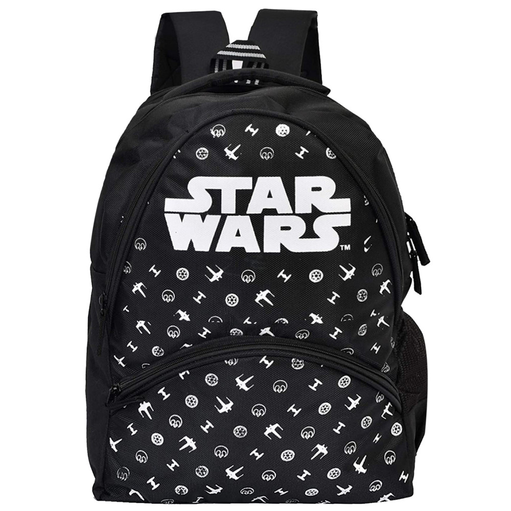 Kuber Industries Star Wars School Bag | Kids School Bags | Student Bookbag | Spacious School Bag | School Bag for Girls &amp; Boys | School Backpack for Kids | 4 Compartments School Bag | Black