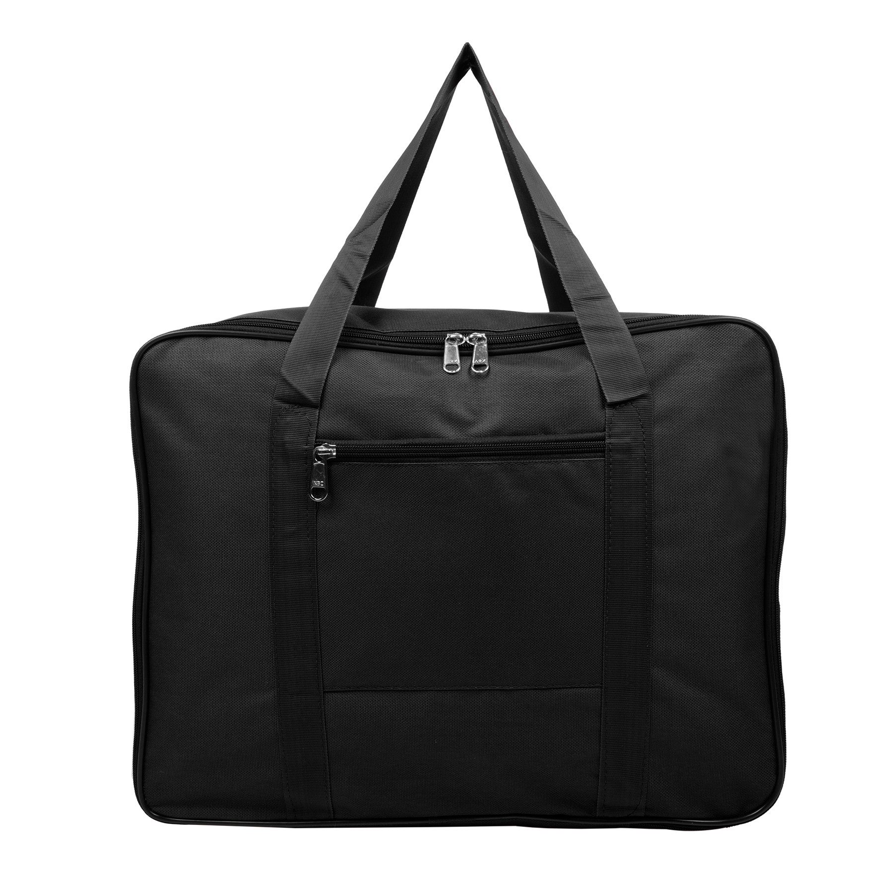 Kuber Industries Storage Bag | Clothes Storage Bag | Underbed Storage Bag | Zip Closure Storage Bag | Wardrobe Organiser with Handle | Net Attachi Bag | Large | Black