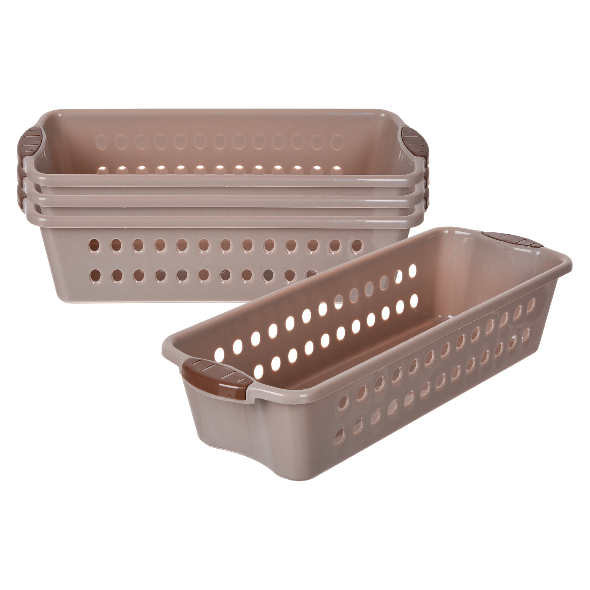 Kuber Industries Storage Basket | Storage Organizer for Kitchen-Refrigerator-Vegetables-Stationery | Multipurpose Cabinet Shelf Rack | Storage Box for Kitchen | JAWA-1 | Small | Peach