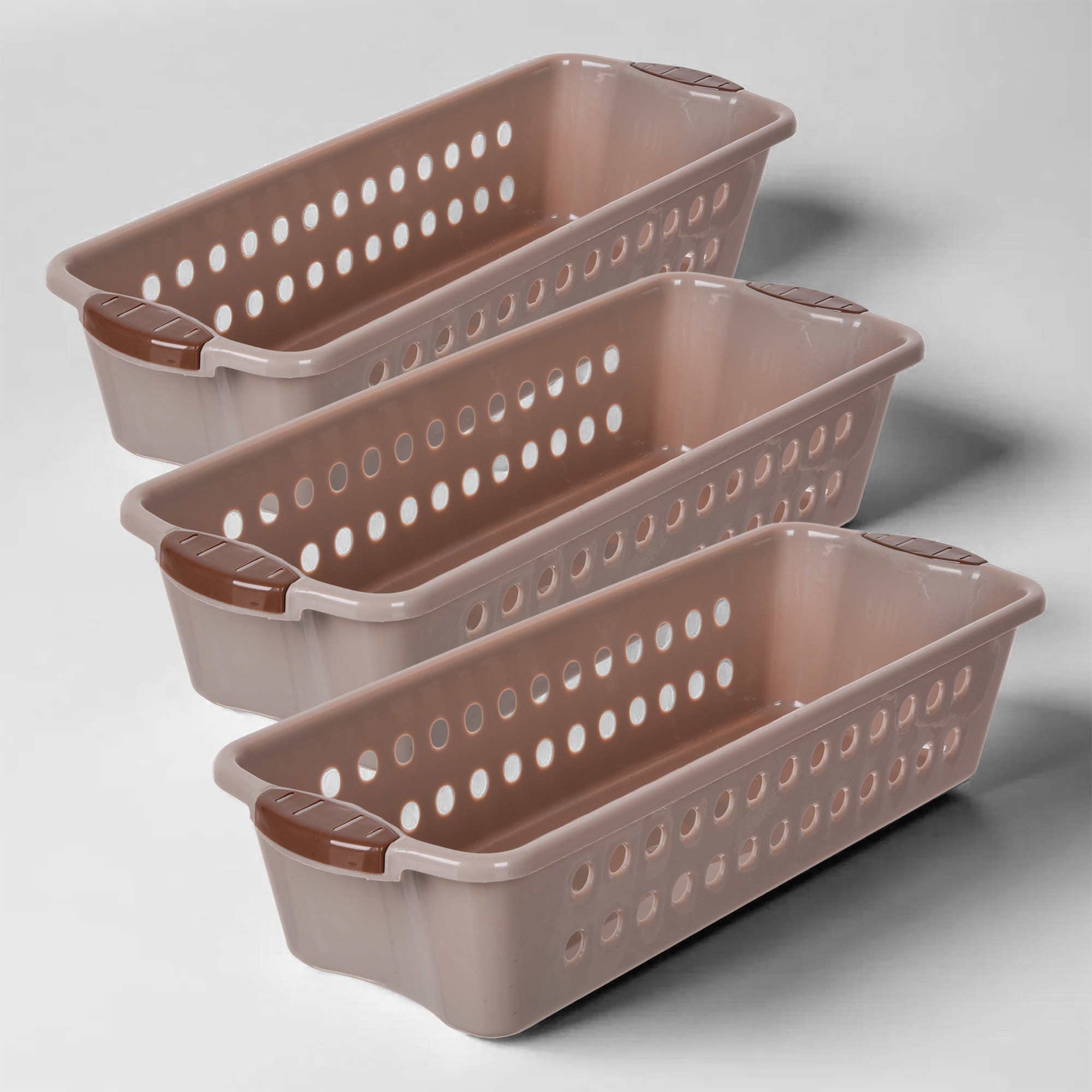 Kuber Industries Storage Basket | Storage Organizer for Kitchen-Refrigerator-Vegetables-Stationery | Multipurpose Cabinet Shelf Rack | Storage Box for Kitchen | JAWA-3 | Large | Peach