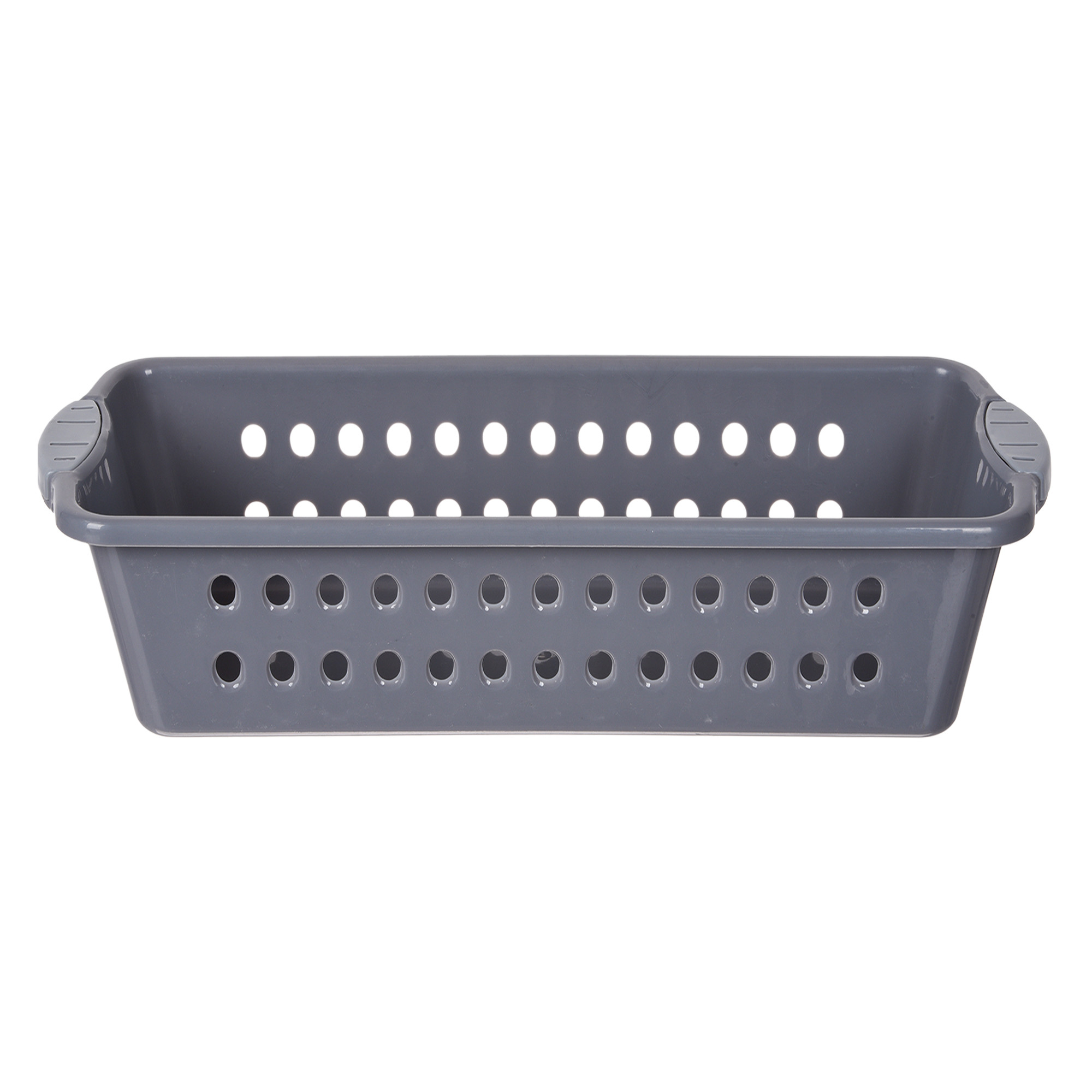 Kuber Industries Storage Basket | Storage Organizer for Refrigerator-Vegetables-Stationery | Multipurpose Cabinet Shelf Rack | Storage Box for Kitchen | JAWA-2 | Medium | Gray & Peach