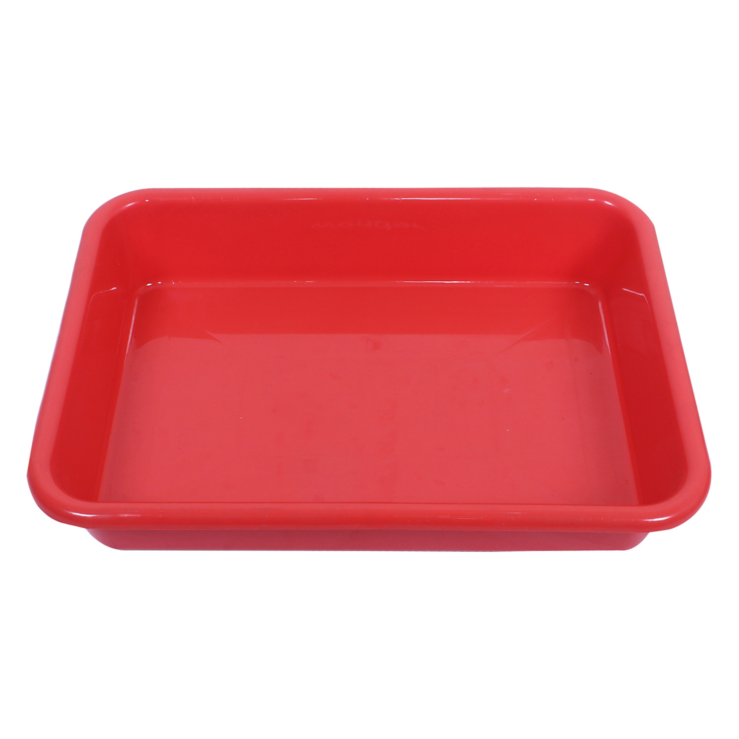 Kuber Industries Storage Tray|Versatile Plastic Storage Organizer|Rectangular Tray for Kitchen Storage|Storage Tray for office|Exel Tray 555|Pack of 2 (Red & White)