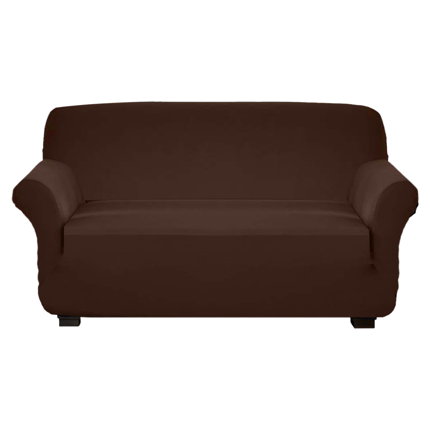 Kuber Industries Stretchable, Non-Slip Polyster 1 & 3 Seater Sofa Cover & Chair Cover Set, Set of 3 (Brown)