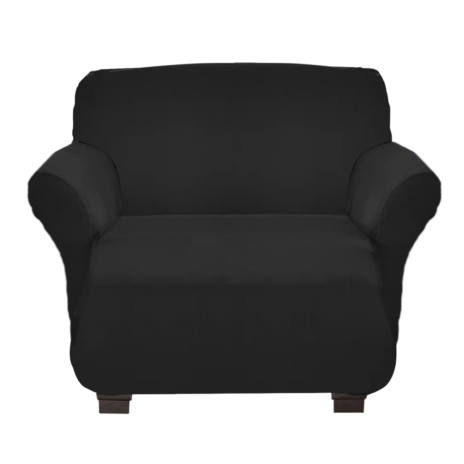 Kuber Industries Stretchable, Non-Slip Polyster 1 & 3 Seater Sofa Cover & Chair Cover Set, Set of 3 (Black)