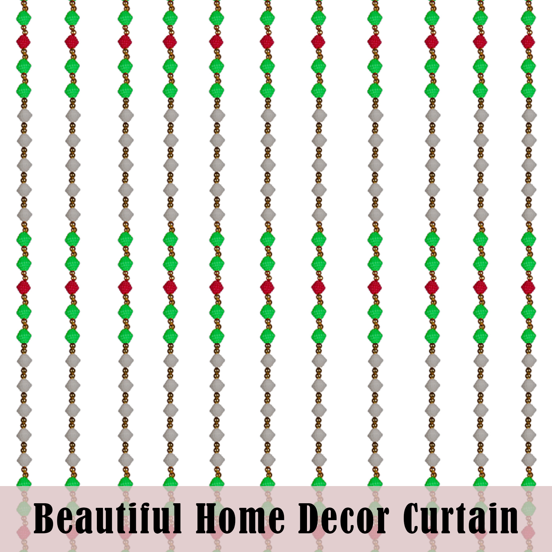 Kuber Industries String Curtain | Fancy Sparkling Door Curtains for Home Décor | Pooja Room String Curtains | String Beads Sheer Curtains | Angura Curtains | 4x7 Feet | Multicolor