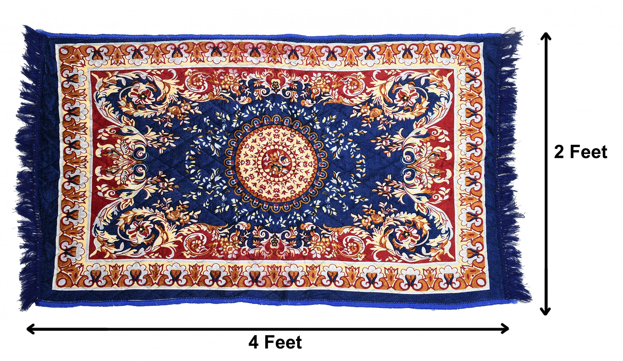 Kuber Industries Super Soft Area Rugs Silky Smooth Bedroom Mats for Living Room Kids Room Baby Room Dormitory Home Decor Carpet-4 x 2 Feet (Blue)