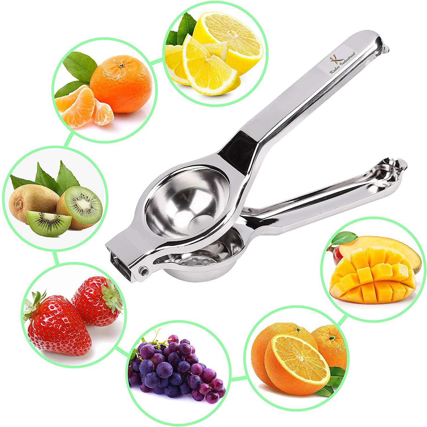 Kuber Industries Super Stainless Steel Lemon Squeezer with Attached Bottle Opener (Silver)-KUBMRT11435