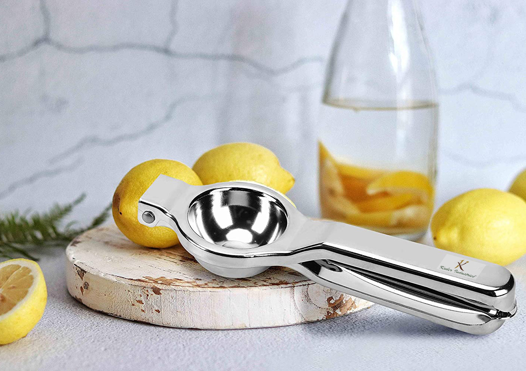 Kuber Industries Super Stainless Steel Lemon Squeezer with Attached Bottle Opener (Silver)-KUBMRT11435