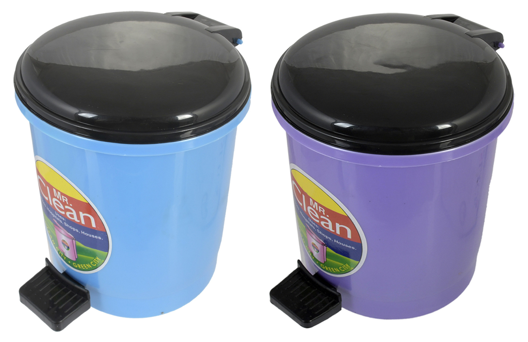 Kuber Industries Table Top Desk Garbage Dustbin Trash for Office Home Work Place,2 Ltr(Blue & Purple)