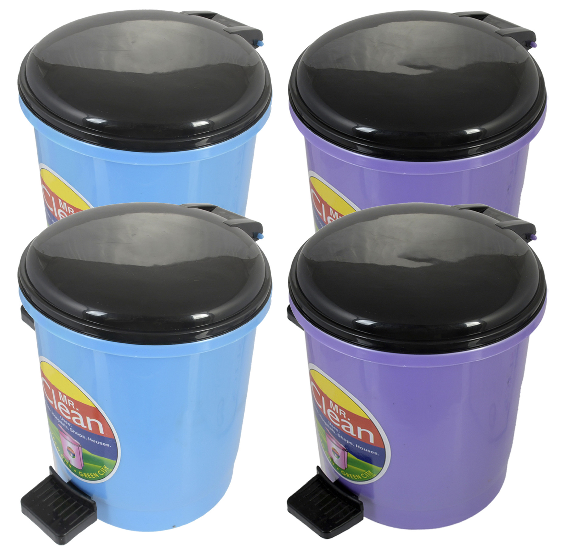 Kuber Industries Table Top Desk Garbage Dustbin Trash for Office Home Work Place,2 Ltr(Blue & Purple)
