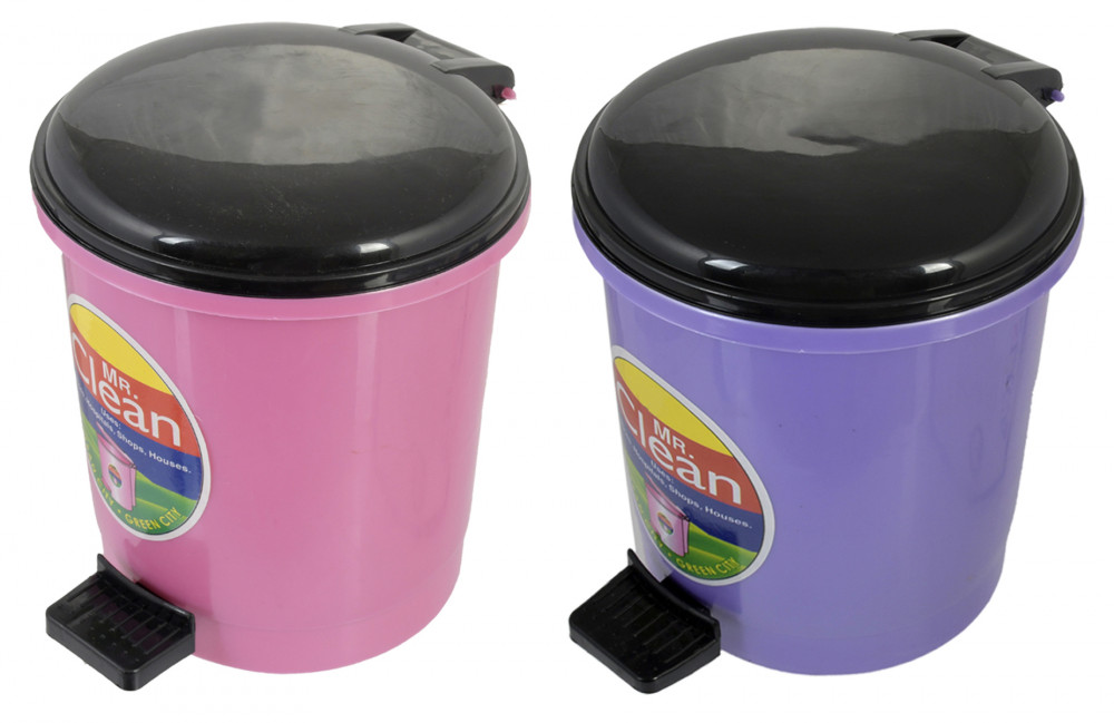 Kuber Industries Table Top Desk Garbage Dustbin Trash for Office Home Work Place,2 Ltr(Pink &amp; Purple)