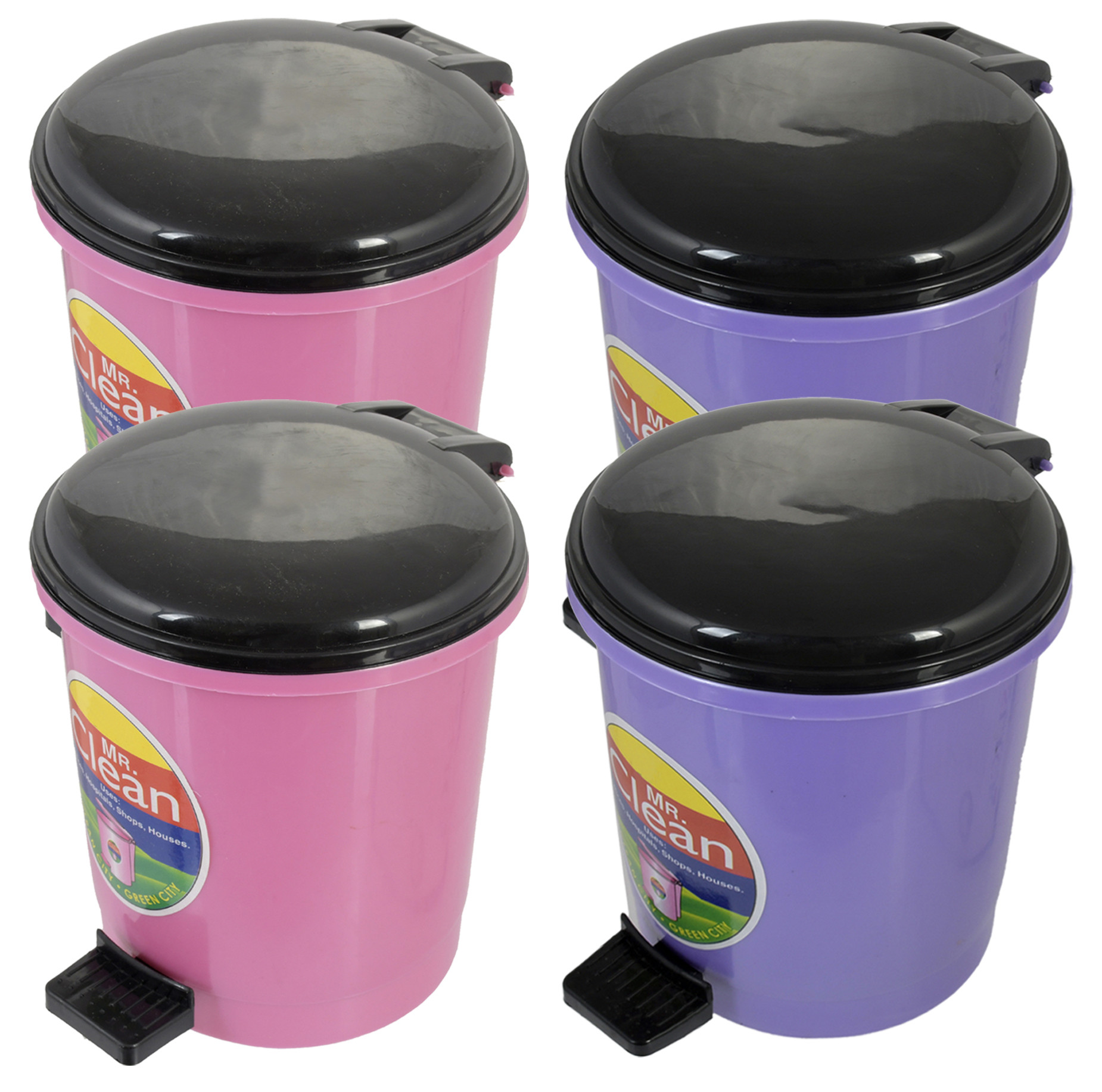 Kuber Industries Table Top Desk Garbage Dustbin Trash for Office Home Work Place,2 Ltr(Pink & Purple)