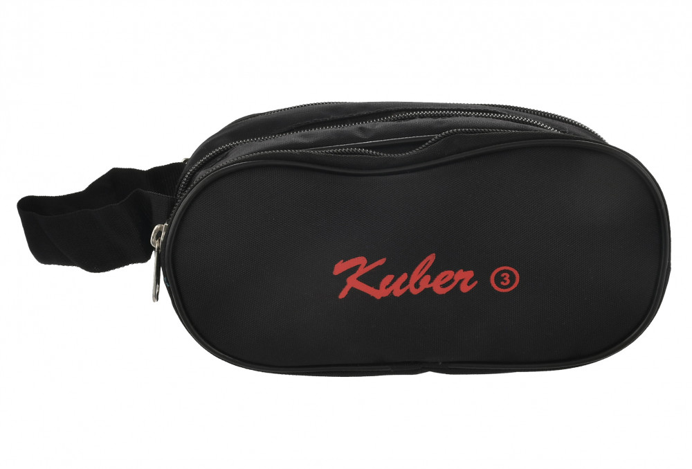 Kuber Industries Toilerty bag, Shaving Kit, Cosmetic Bag For Travel Accessories With 3 Zipper Comparments &amp; Carrying Strip (Black)-HS43KUBMART26607