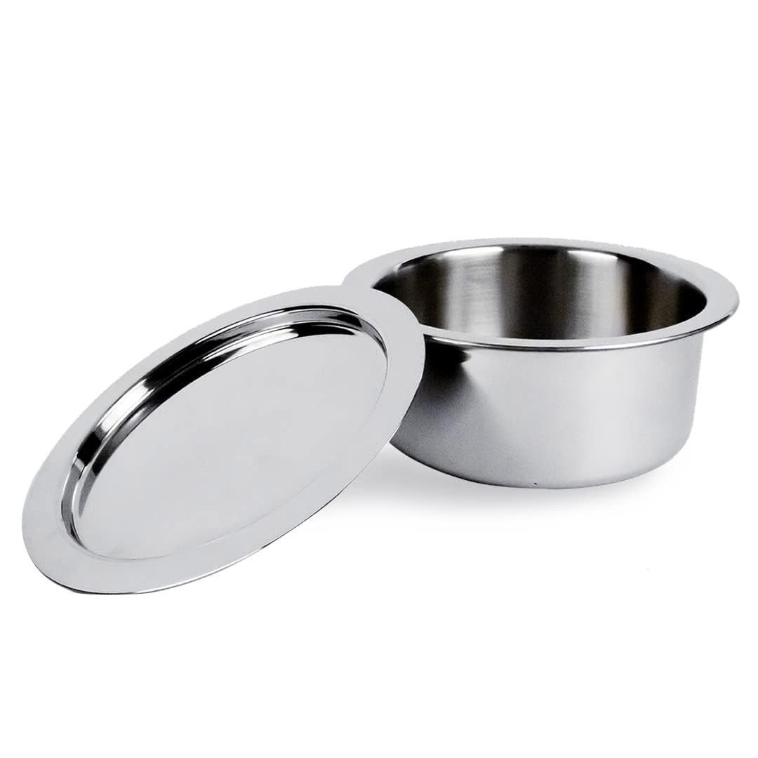 Kuber Industries Tope With Lid | Hard Anodized Patila | Triply Non-Stick Tope | Heat Surround Cooking | Stove & Induction Cookware | Extra Deep Tope | 2.1 Ltr | Silver