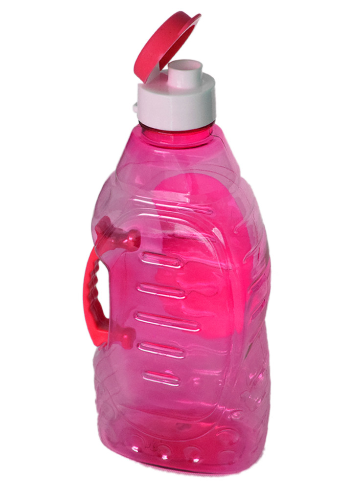 Kuber Industries Tranasparent Platic Water Bottle With Handle, 1500ml- Pack of 3 (Pink &amp; Black &amp; Blue)