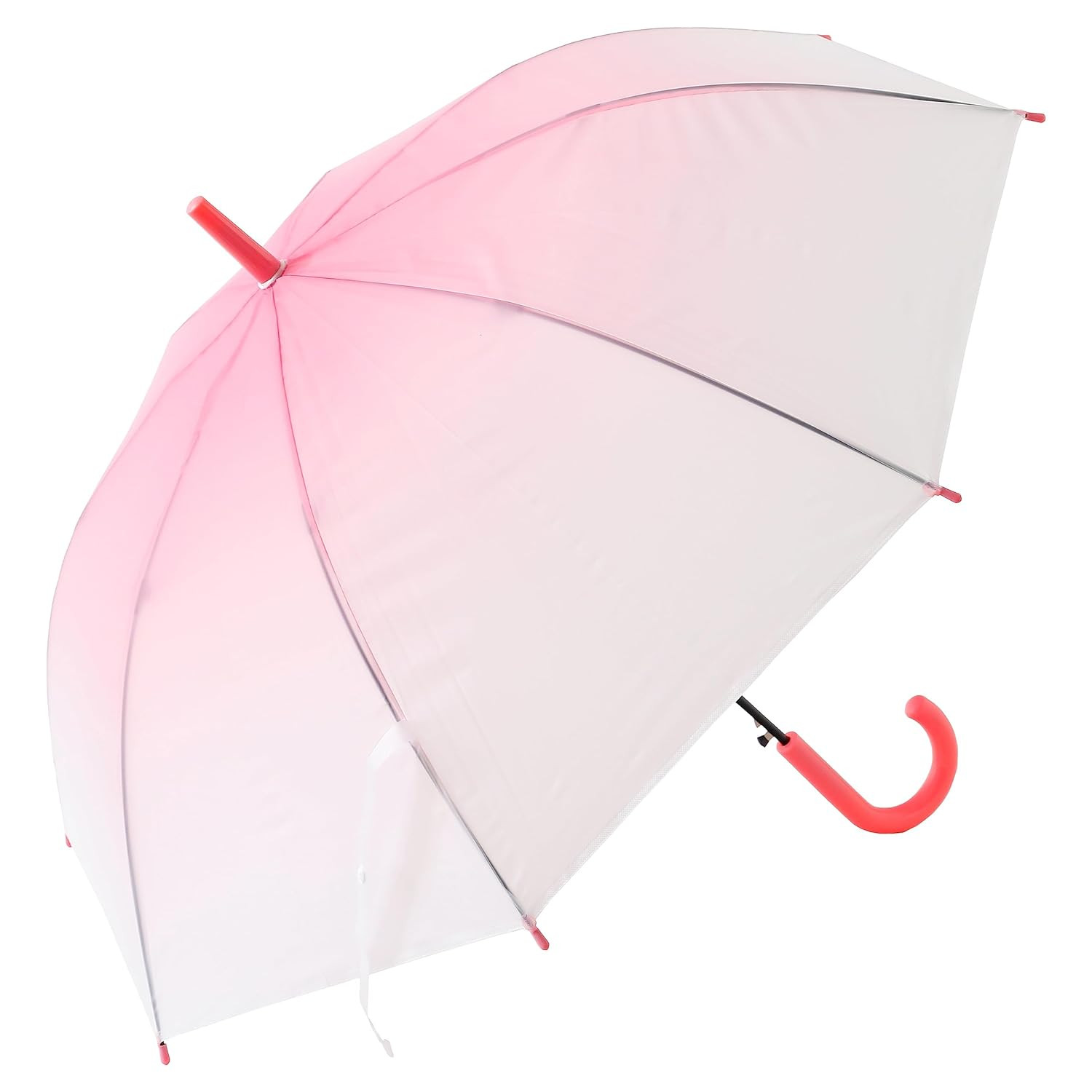 Kuber Industries Transparent Umbrella For Men & Women|Automatic Umbrella For Rain (Pink)