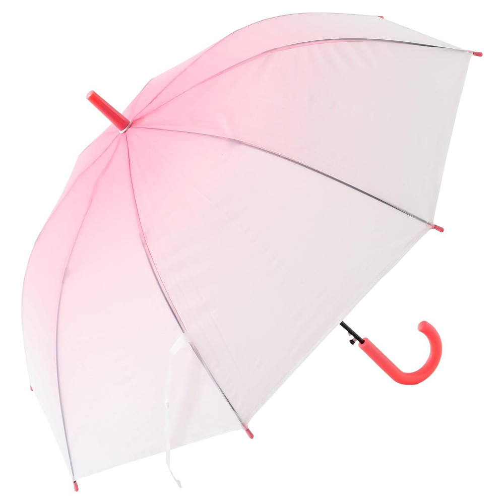 Kuber Industries Transparent Umbrella For Men &amp; Women|Automatic Umbrella For Rain (Pink)