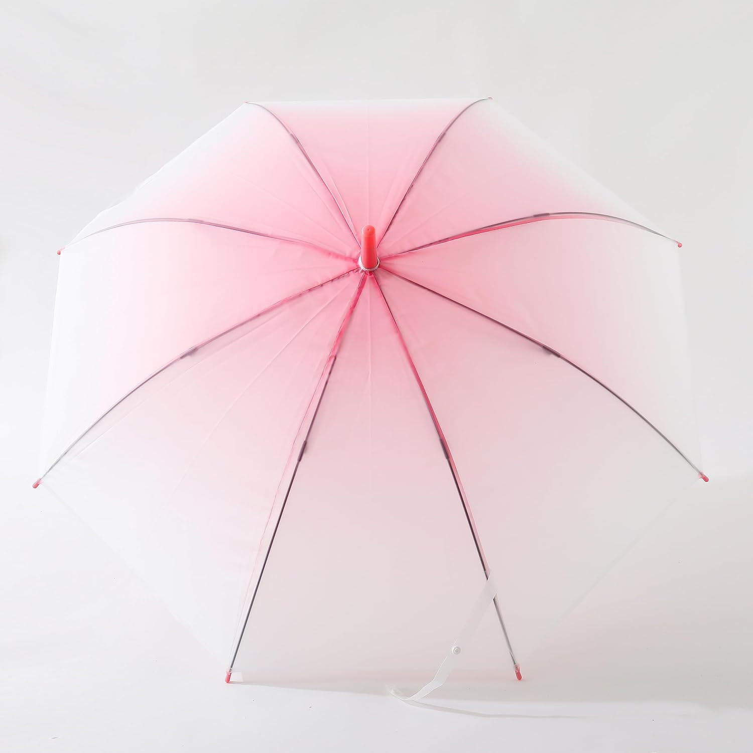 Kuber Industries Transparent Umbrella For Men & Women|Automatic Umbrella For Rain (Pink)