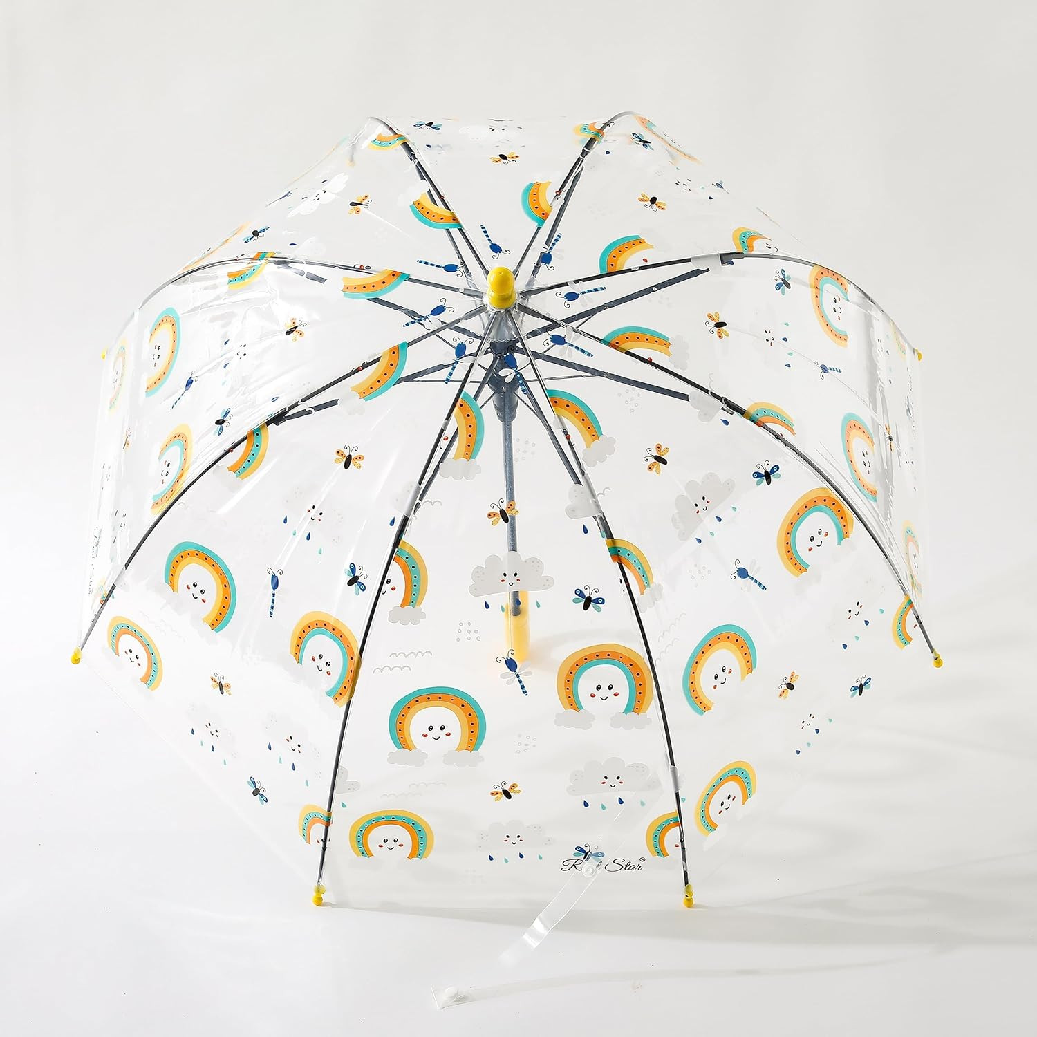 Kuber Industries Transparent Umbrella For Men & Women|Automatic Umbrella For Rain (Yellow)