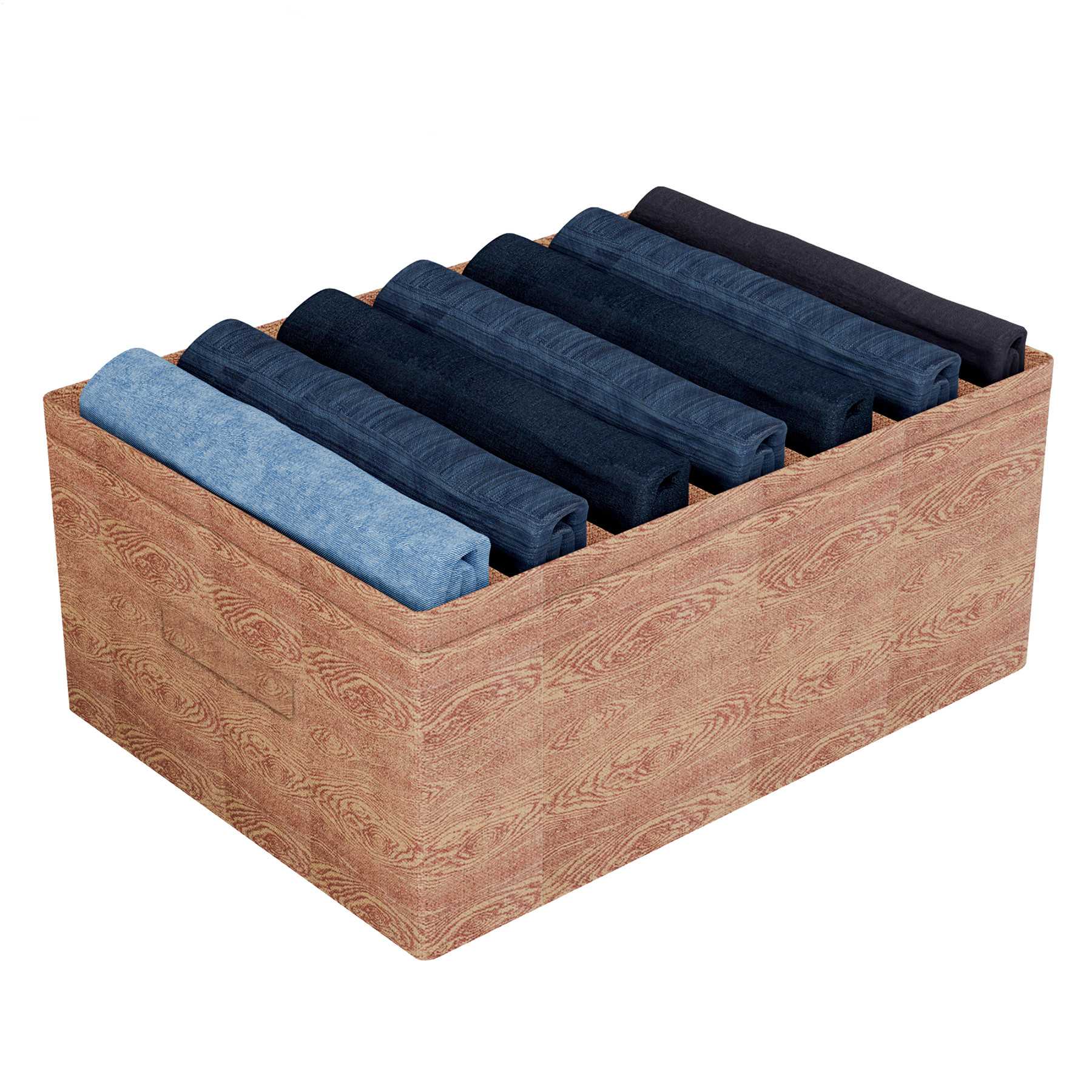 Kuber Industries Trouser Box | Wardrobe Organizer | Clothes Organizer | Storage Box for Pants-Shirt-Sweaters-Bra Panty-Socks | 7-Grid Closet Organizer | Medium | Wooden