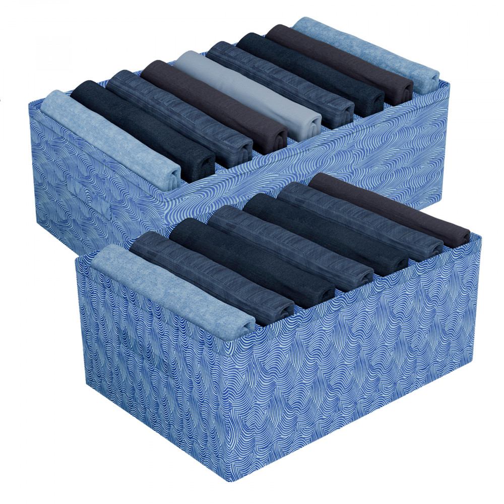 Kuber Industries Trouser Box | Wardrobe Organizer | Clothes Organizer | Storage Box for Pants-Shirt-Sweaters-Bra Panty-Socks | Cloth Closet Organizer | M-L | Pack of 2 | Multicolor