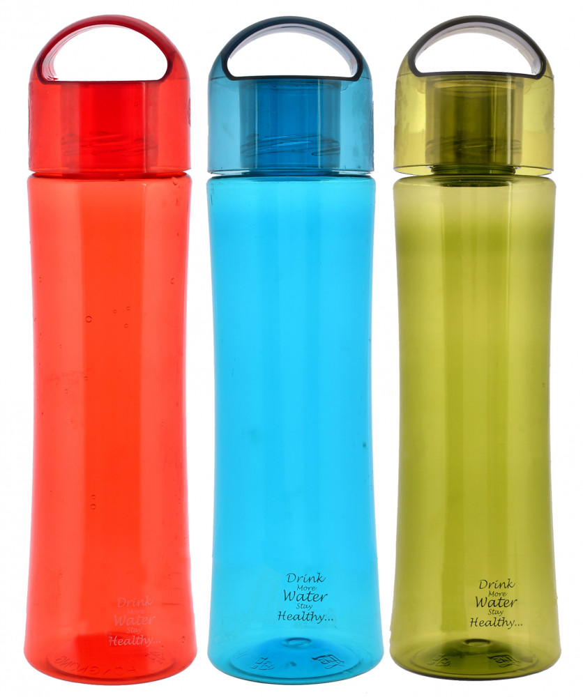Kuber Industries Unbreakable BPA &amp; Leak Free Plastic Water Bottle- 1 Litre, Pack of 3 (Red &amp; Blue &amp; Green)
