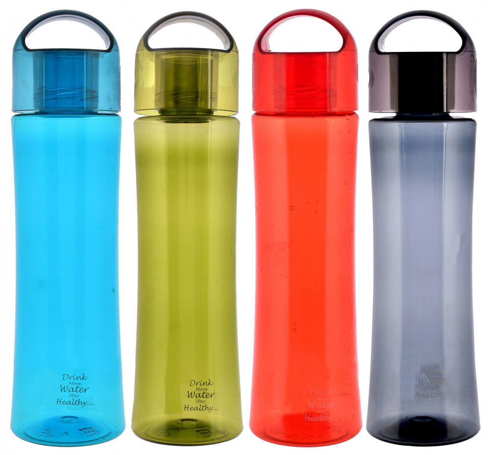 Kuber Industries Unbreakable BPA &amp; Leak Free Plastic Water Bottle-1 Litre, Pack of 4 (Red &amp; Blue &amp; Grey &amp; Green)