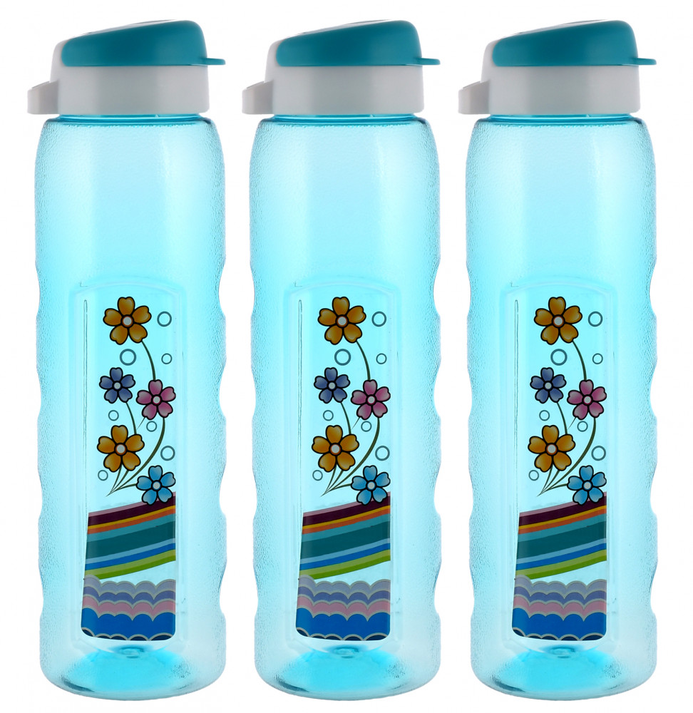 Kuber Industries Unbreakable BPA &amp; Leak Free Plastic Water Bottle With Sipper- 1 Litre,(Sky Blue)