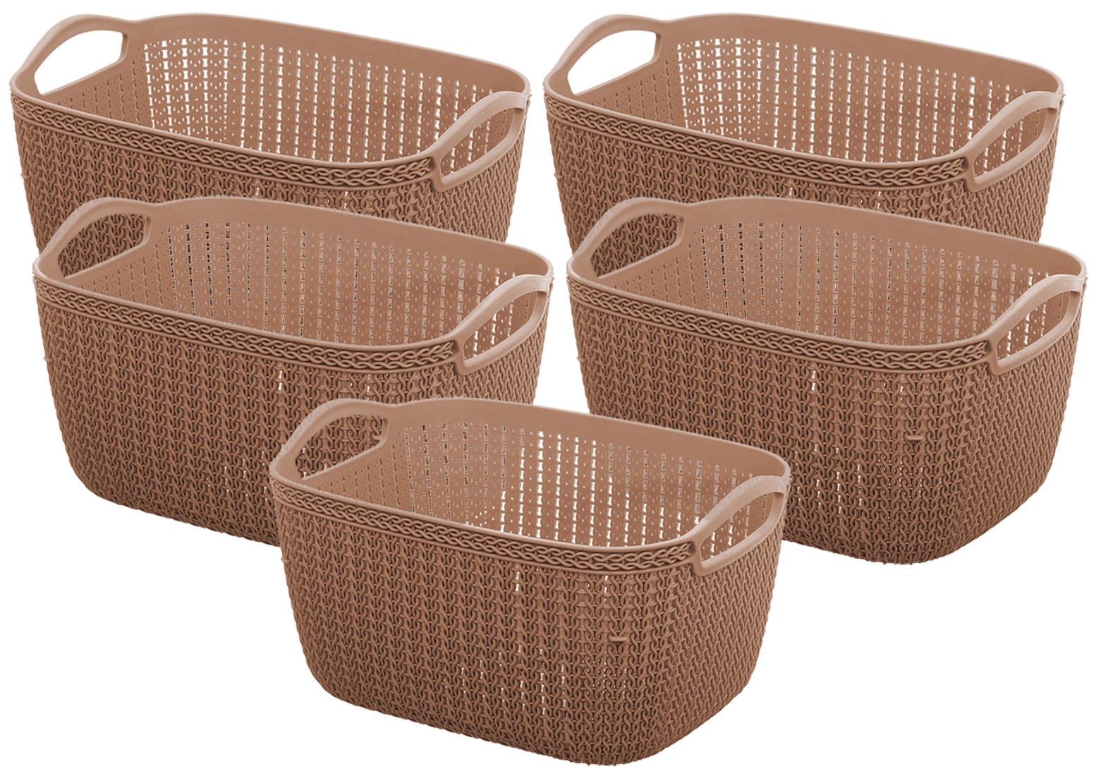 Kuber Industries Unbreakable Plastic Multipurpose Large Size Flexible Storage Baskets / Fruit Vegetable Bathroom Stationary Home Basket with Handles (Brown) -CTKTC37811