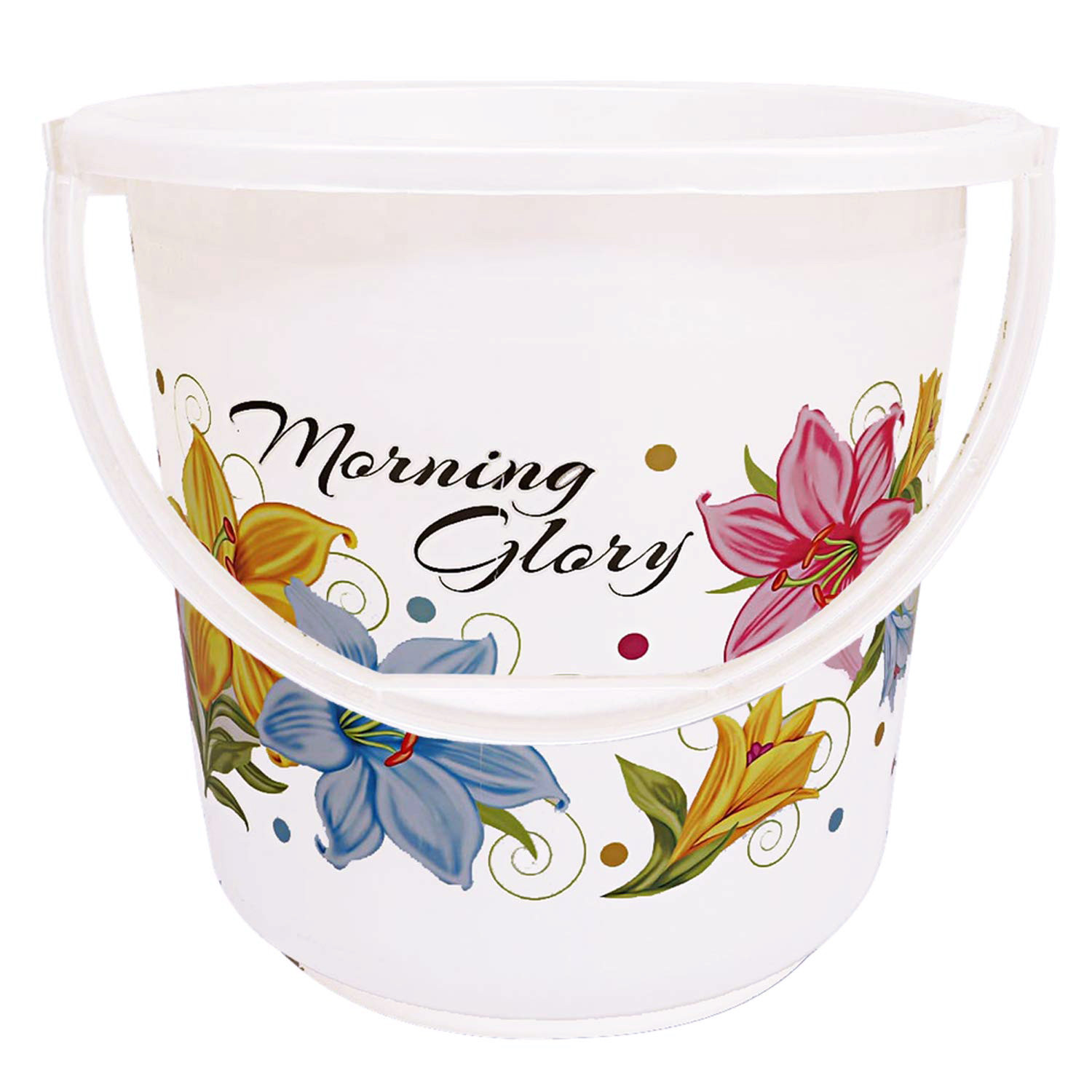 Kuber Industries Unbreakable Virgin Plastic Bathroom Bucket With Mug Set- White, (16 LTR Bucket & 500 ML Mug)