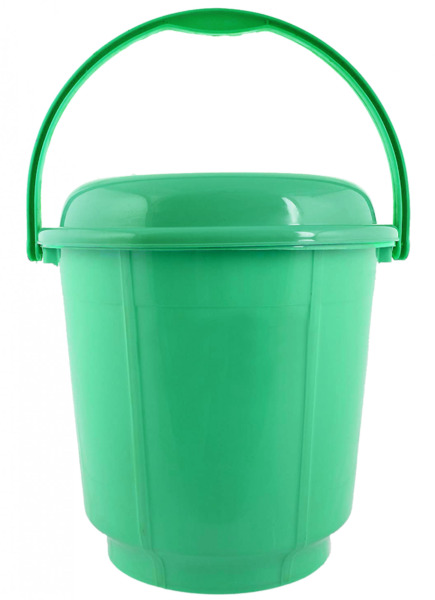 Kuber Industries Unbreakable Virgin Plastic Strong Bathroom Bucket with Lid 16 LTR (Green)