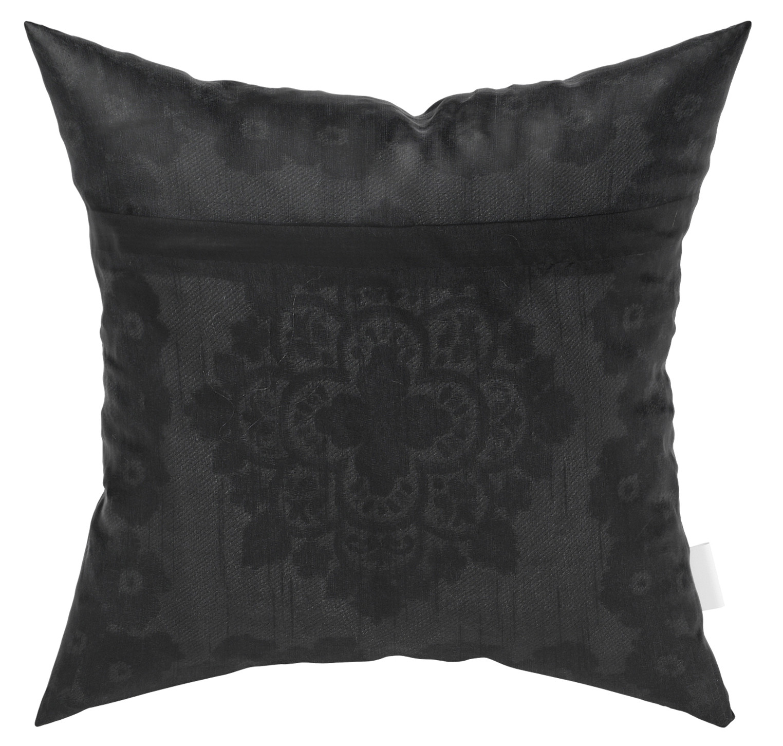 Kuber Industries Velvet Flower Design Soft Decorative Square Throw Pillow Cover, Cushion Covers, Pillow Case For Sofa Couch Bed Chair 16x16 Inch-(Black)