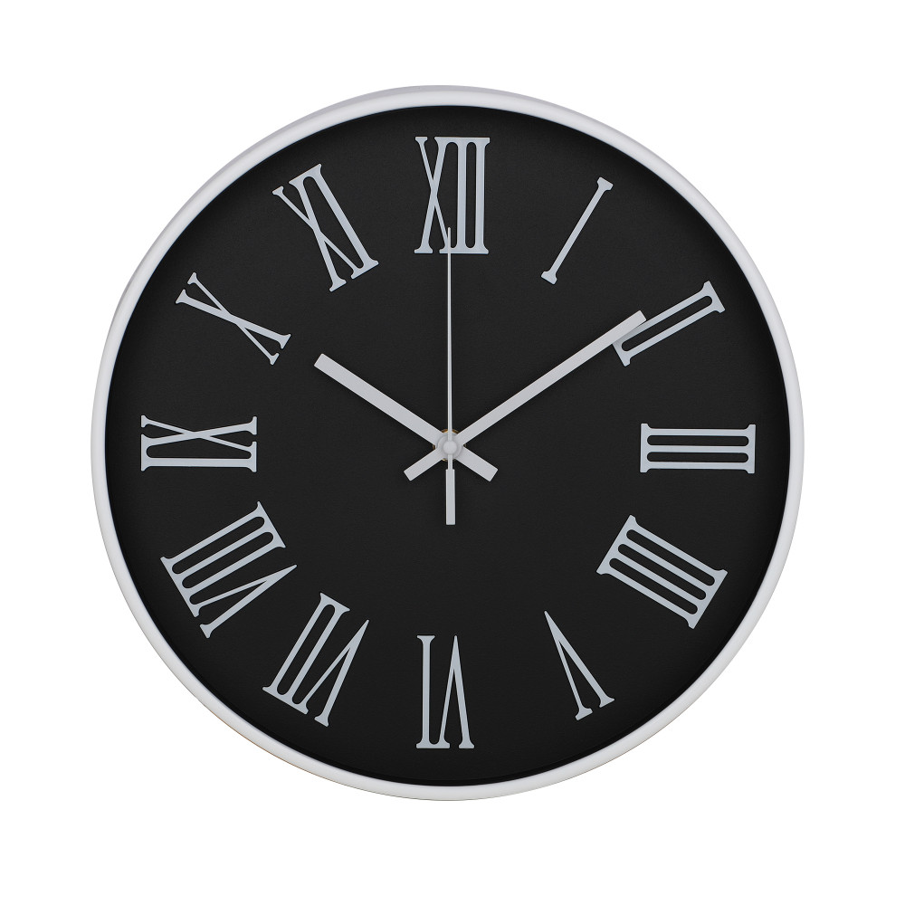 Kuber Industries Wall Clock | Fancy Watch Wall Clocks | Office Wall Clock | Clock for Living Room | Clock for Bedroom | Clock for Hall | Machinery-Quartz | 12 Inch | F-Black &amp; White