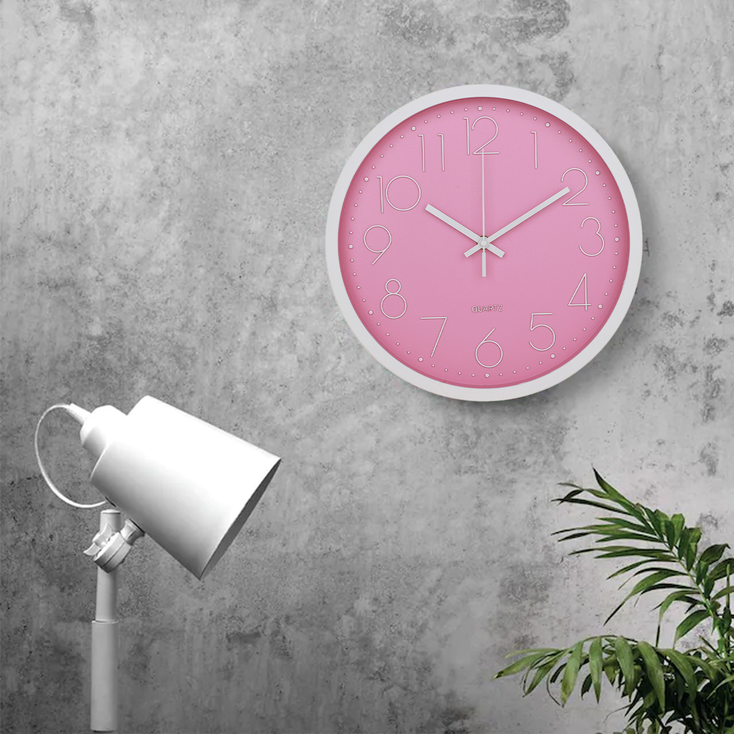 Kuber Industries Wall Clock | Fancy Watch Wall Clocks | Office Wall Clock | Clock for Living Room | Clock for Bedroom | Clock for Hall | Machinery-Quartz | 12 Inch | 2019-E Pink