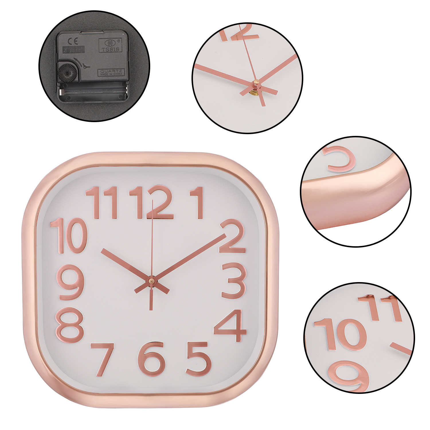 Kuber Industries Wall Clock | Fancy Watch Wall Clocks | Office Wall Clock | Clock for Living Room | Clock for Bedroom | Clock for Hall | Machinery-Quartz | 12 Inch | 2016B-Gold