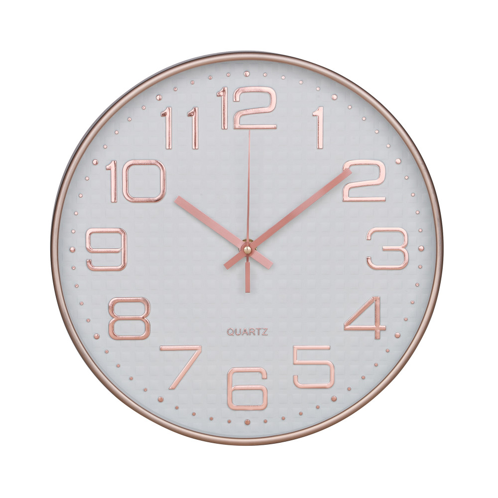 Kuber Industries Wall Clock | Fancy Watch Wall Clocks | Office Wall Clock | Clock for Living Room | Clock for Bedroom | Clock for Hall | Machinery-Quartz | 12 Inch | L-Rose Gold