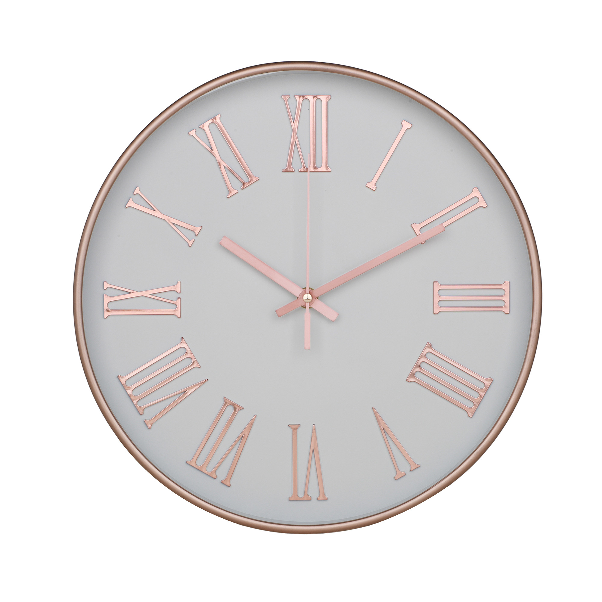 Kuber Industries Wall Clock | Fancy Watch Wall Clocks | Office Wall Clock | Clock for Living Room | Clock for Bedroom | Clock for Hall | Machinery-Quartz | 12 Inch | F-Rose Gold