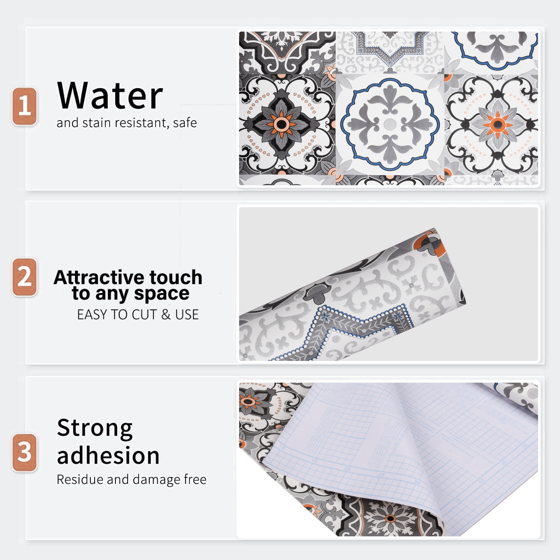 Kuber Industries Wallpaper | Self Adhesive Wallpaper Sheet | PVC Wallpaper Sheet for Home Décor | Kitchen Cabinets Wallpaper Roll | 5 Meter | WP-25 | Gray