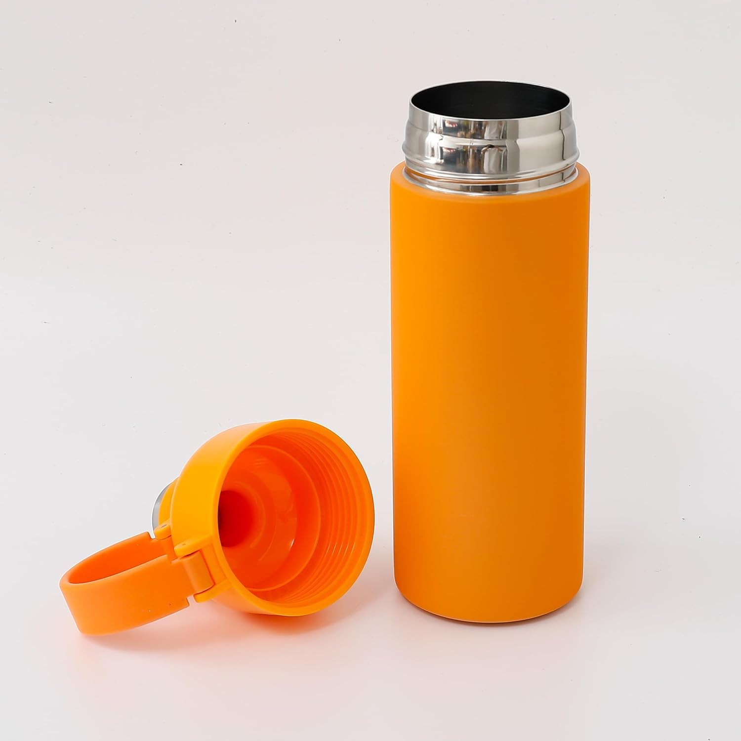 Kuber Industries Water Bottle | Vacuum Insulated Travel Bottle | Hot & Cold Water Bottle | Sipper Bottle for Kids | Thermos Flask for Gym Bottle | MYZ-230802B | 500 ML | Orange
