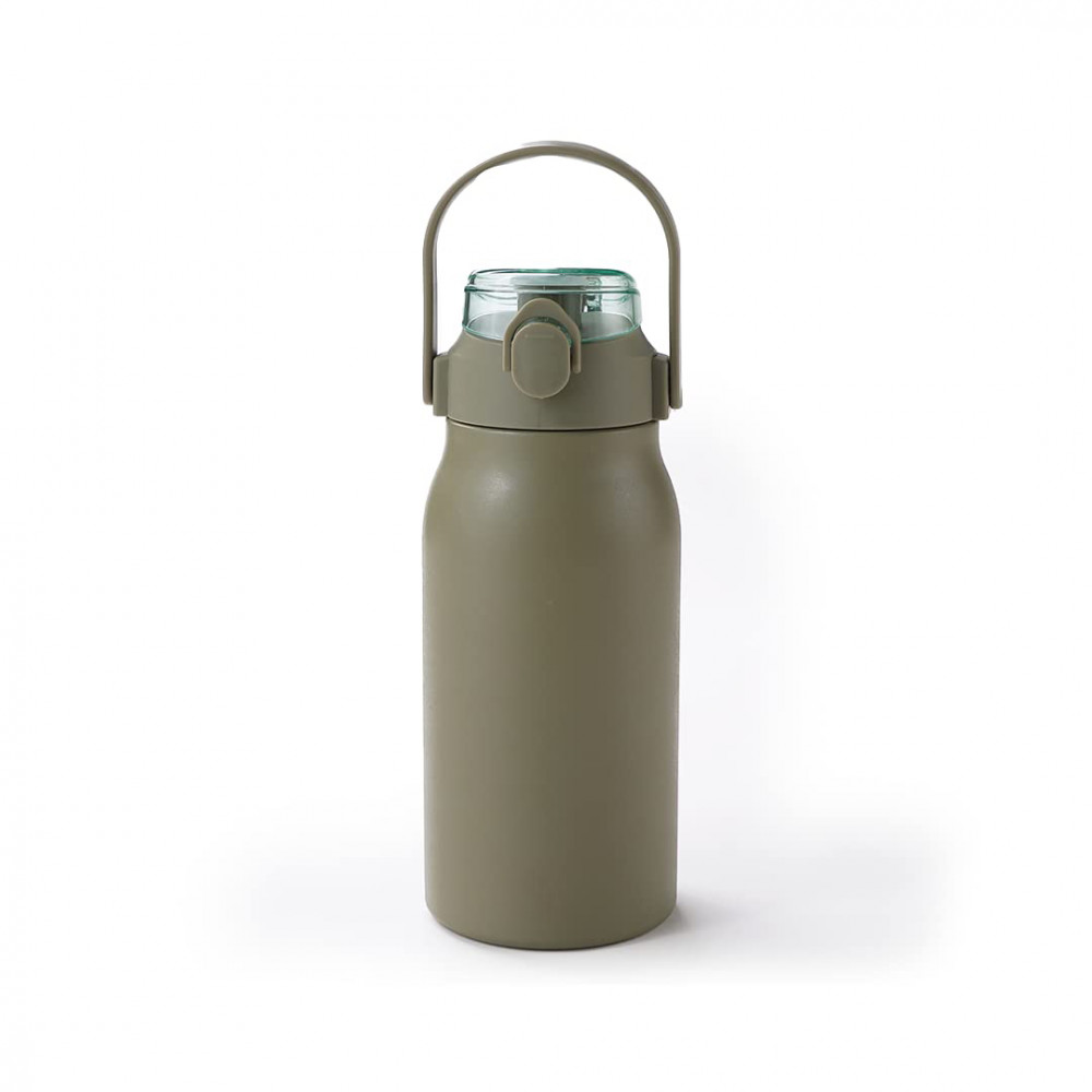 Kuber Industries Water Bottle | Vacuum Insulated Travel Bottle | Hot &amp; Cold Water Bottle | Sipper Lid &amp; Handle Water Bottle | 1000 ML | HH-22111D | Green