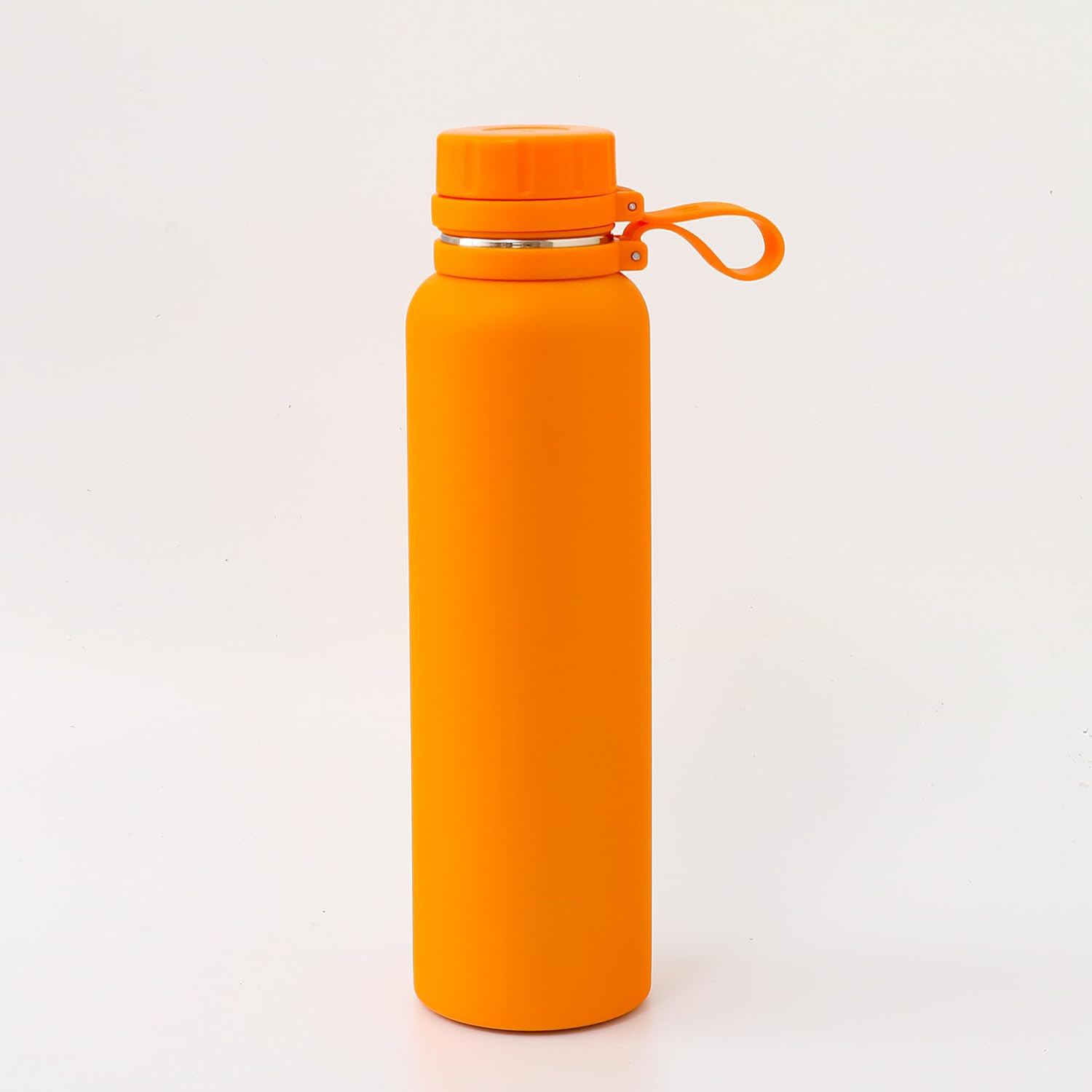 Kuber Industries Water Bottle | Vacuum Insulated Travel Bottle | Hot & Cold Water Bottle | Water Bottle with Handle | Thermos Flask for Gym Bottle | MYZ-230803B | 1100 ML | Orange