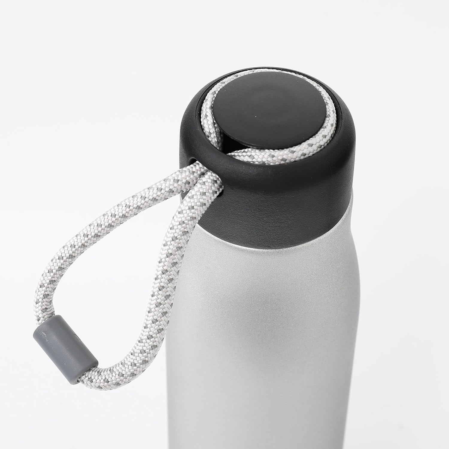 Kuber Industries Water Bottle | Vacuum Insulated Travel Bottle | Hot & Cold Water Bottle | Water Bottle with Carry Handle | Thermos Flask for Gym Bottle | MYZ-230805B | 550 ML | Silver