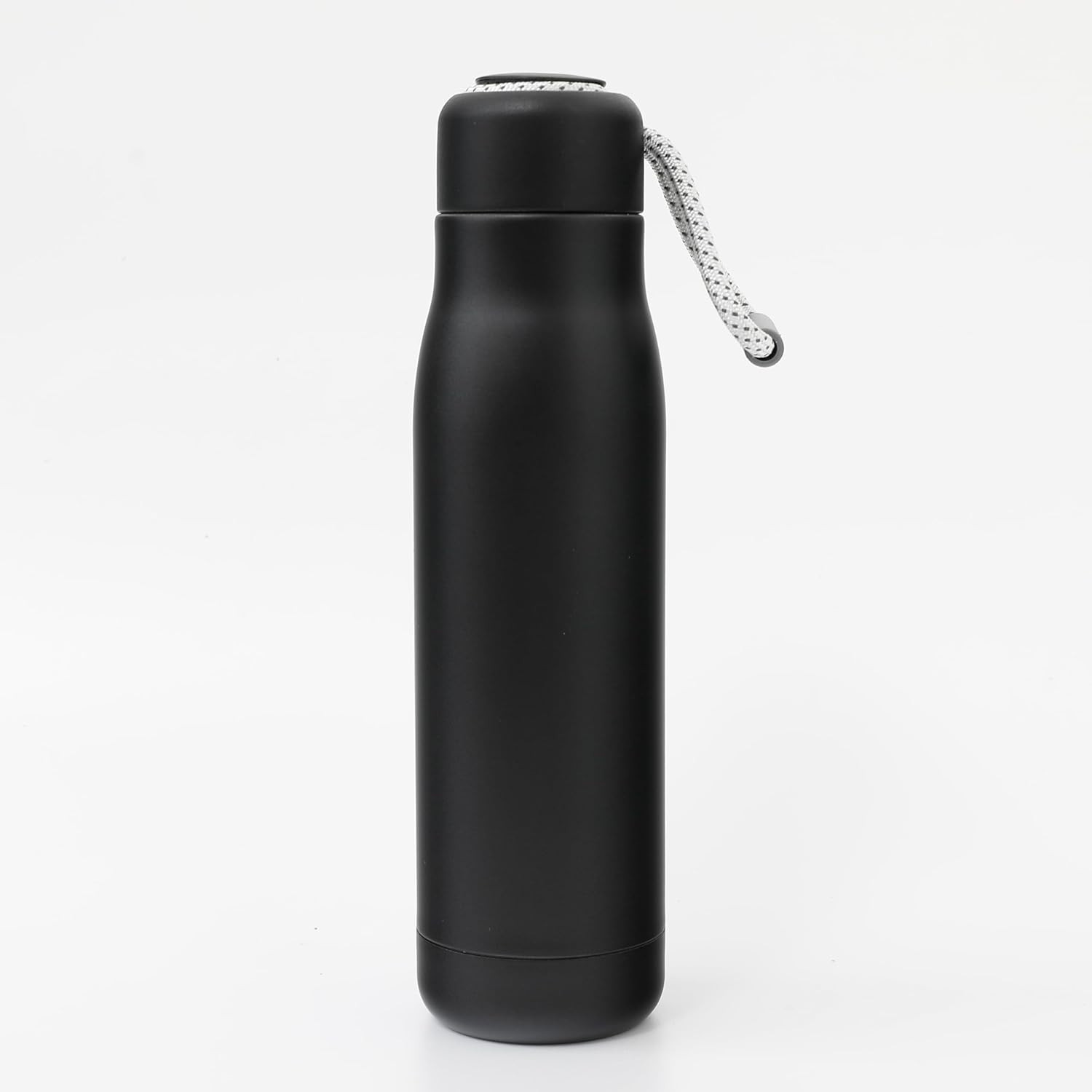 Kuber Industries Water Bottle | Vacuum Insulated Travel Bottle | Hot & Cold Water Bottle | Water Bottle with Carry Handle | Thermos Flask for Gym Bottle | MYZ-230805A | 550 ML | Black
