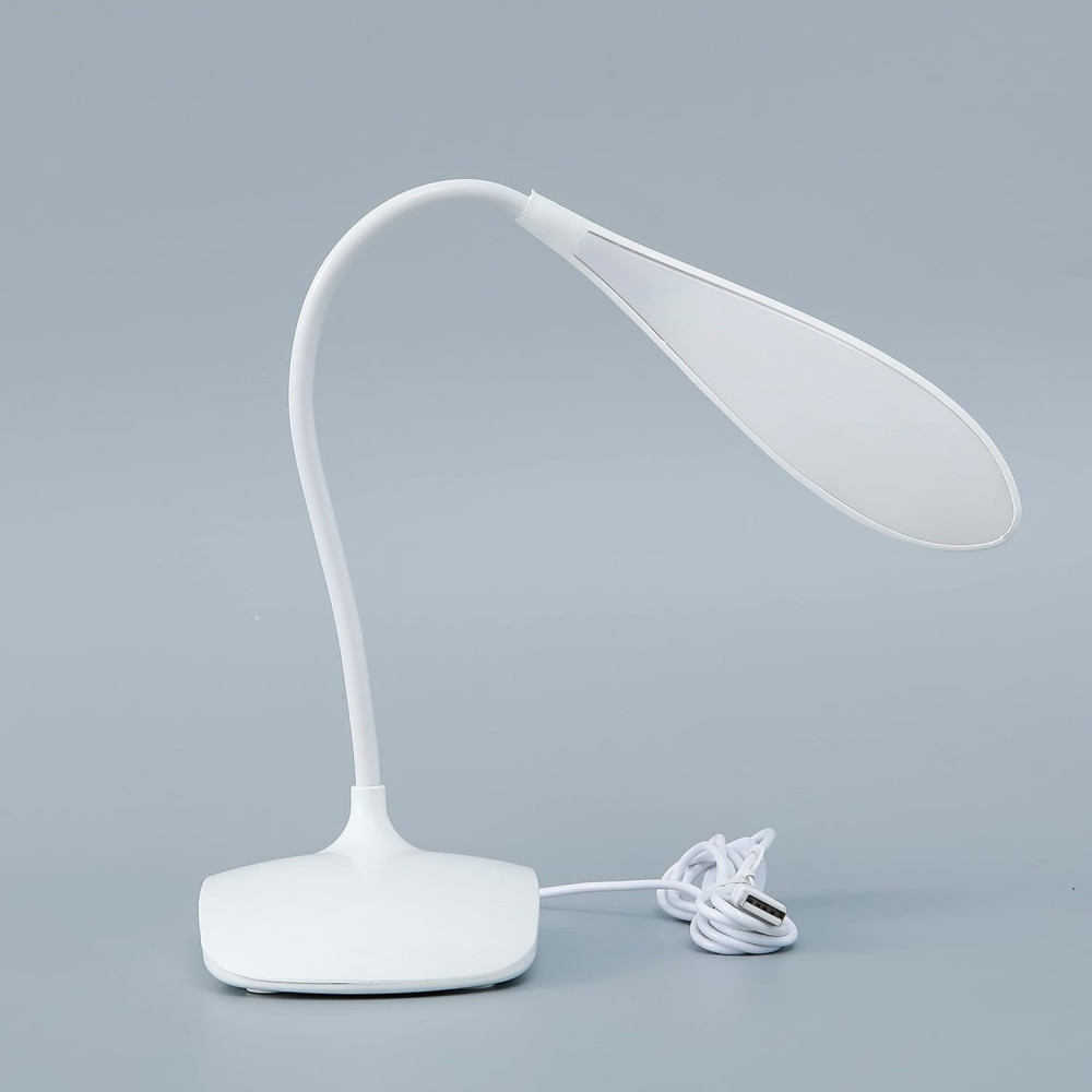 Kuber Industries Water Drop Base Table Lamp|USB Plug in Table Light|Non-Rechargeable|White