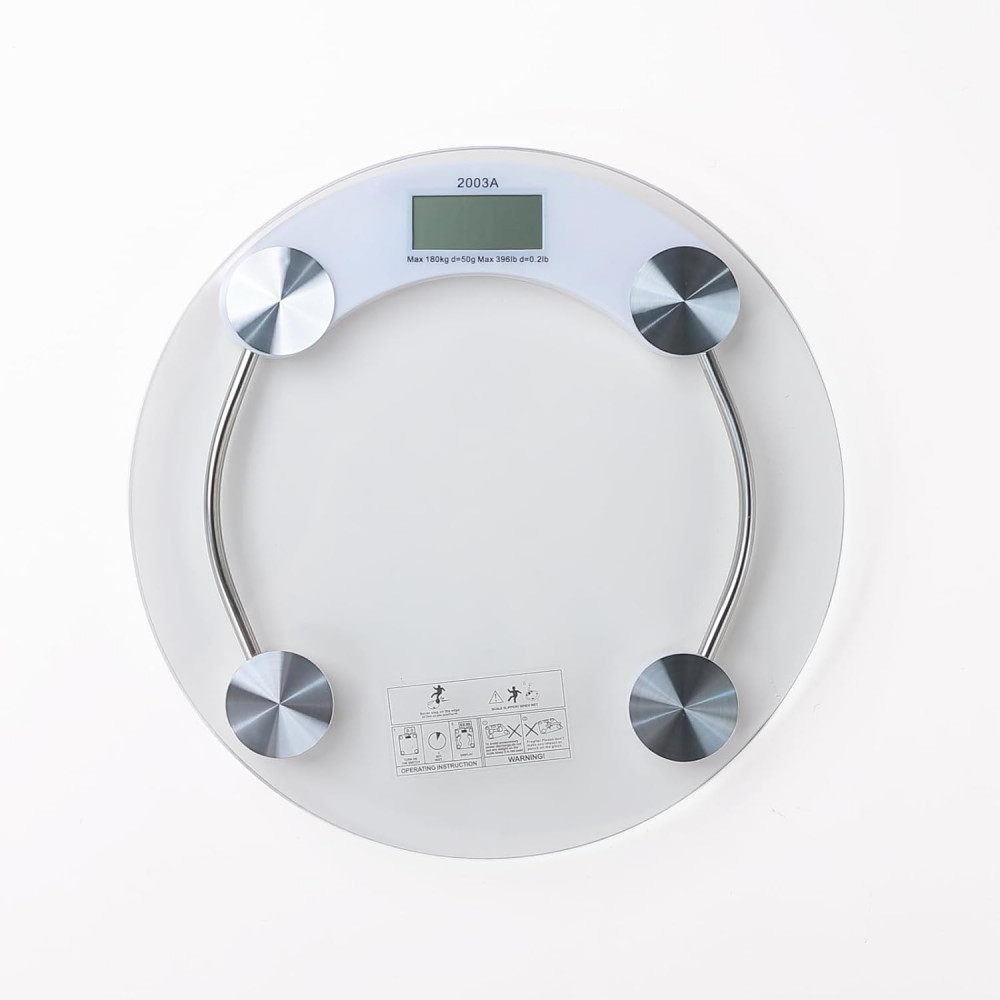 Kuber Industries Weighing Scale armoured glass|Weight Machine For Body Weight|Capicity &quot;180&quot; KG (Transparent)