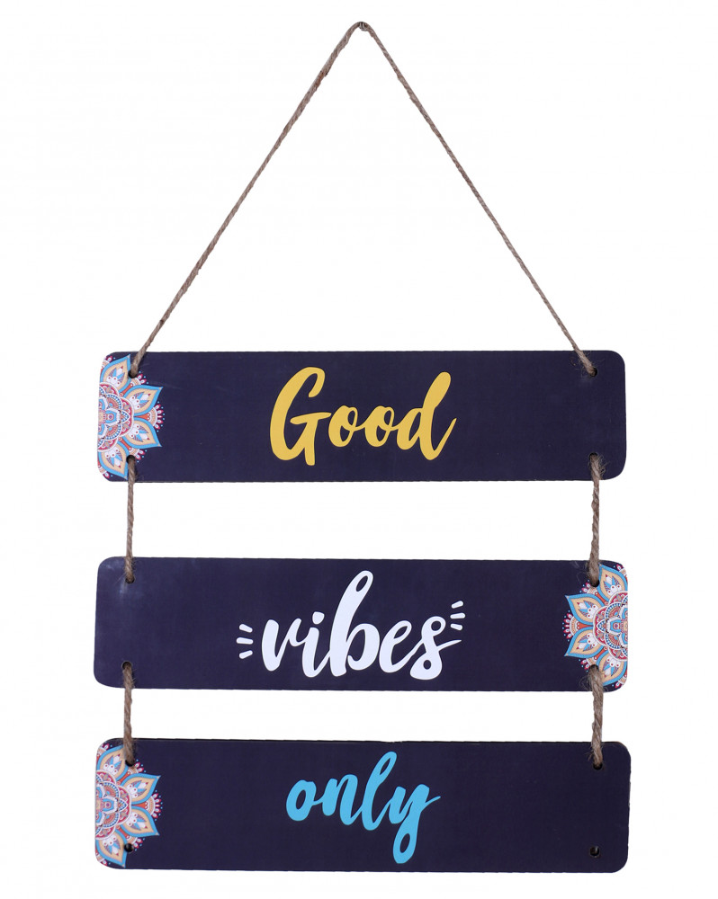 Kuber Industries Wooden 3 Layered Meaningfull Wall Hanging Quotes For Home &amp; Office Decoration (Black)