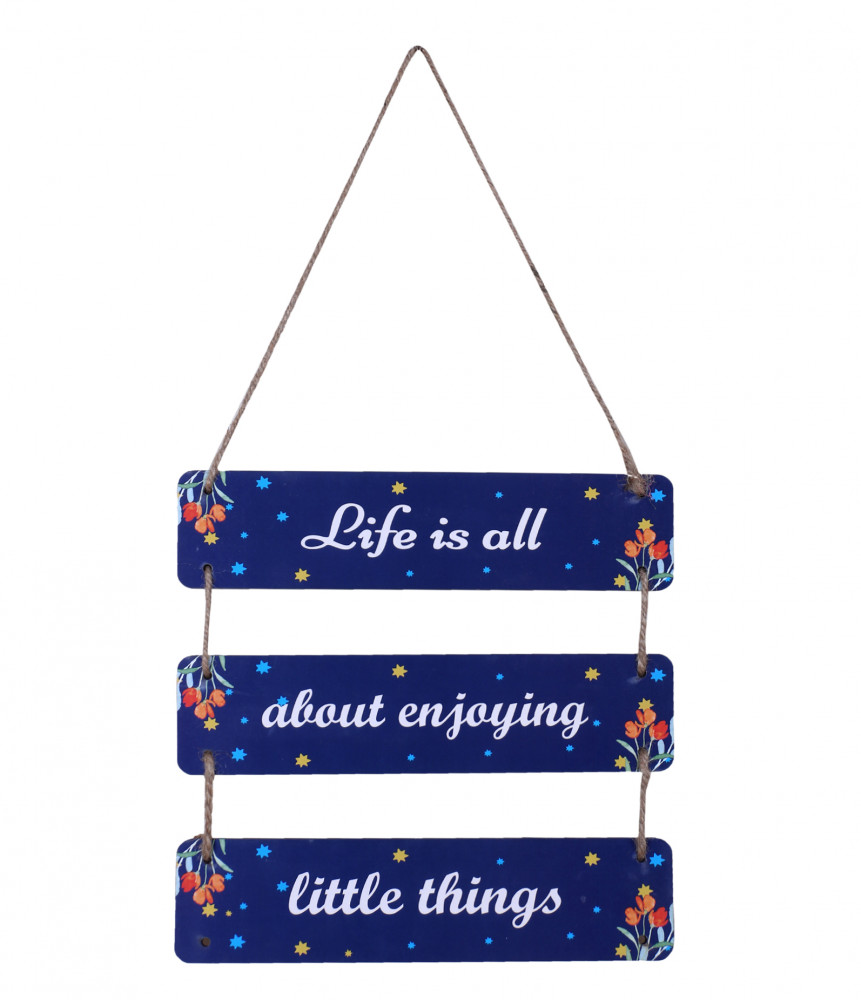 Kuber Industries Wooden 3 Layered Motivational &amp; Meaningfull Wall Hanging Quotes For Home,Office Decoration (Blue)